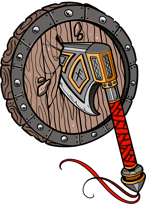 Viking Shield Axe Illustration